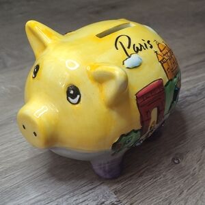 Colorful Paris Piggy Bank